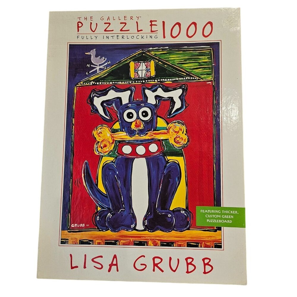 Lisa Grubb Happy Dog 1000 Piece Puzzle 1998 The Gallery Series Vtg Sealed NEW